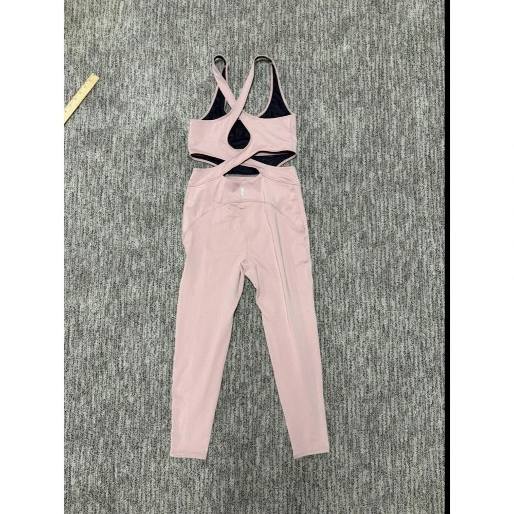 Free People‎ Movement Jumpsuit Womens Medium Back It Up Mauve Pink Athleisure